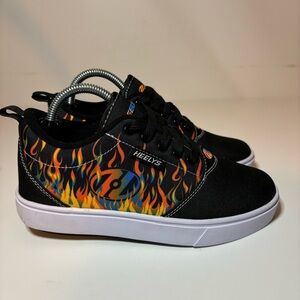 Heelys Pro 20 Prints Youth Size 4 Flame Style HE101520H Kids Skater Shoes Black